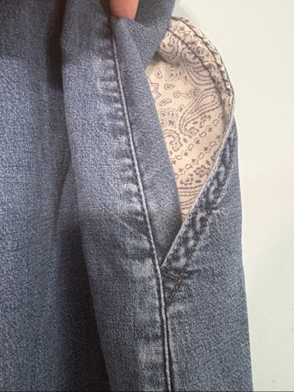 1X Classic Modest Old Money Capsule Button-Front Denim Skirt - Blue - Picture 5 of 8